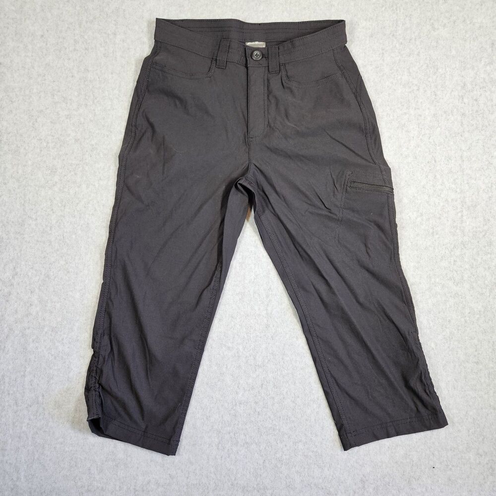 Eddie Bauer Women's Rainier Capris Pants Size 6 Black Outdoor Hiking Travel